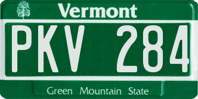 VT license plate PKV284