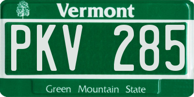 VT license plate PKV285