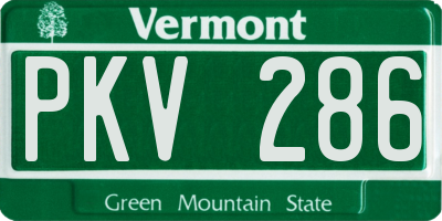 VT license plate PKV286