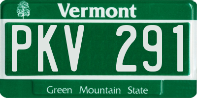VT license plate PKV291