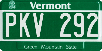 VT license plate PKV292