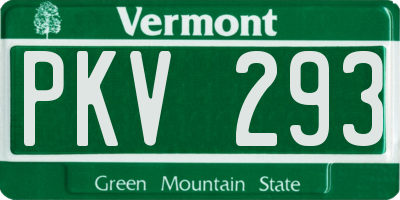 VT license plate PKV293