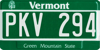 VT license plate PKV294