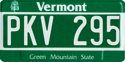 VT license plate PKV295