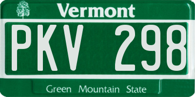 VT license plate PKV298