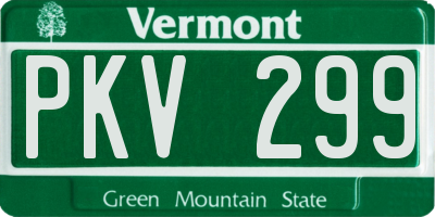 VT license plate PKV299