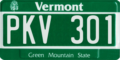 VT license plate PKV301