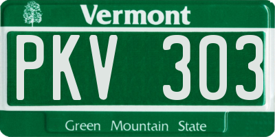 VT license plate PKV303