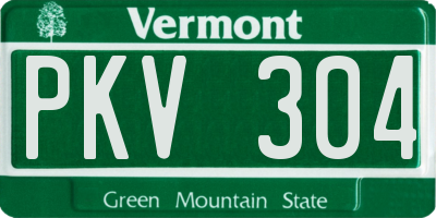 VT license plate PKV304
