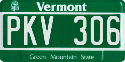 VT license plate PKV306