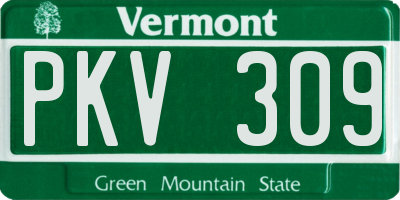 VT license plate PKV309