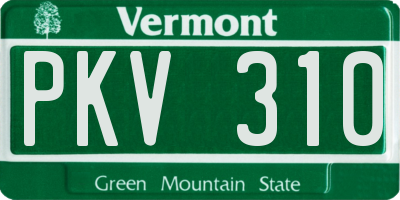 VT license plate PKV310