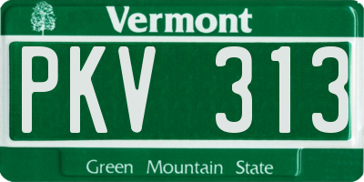 VT license plate PKV313