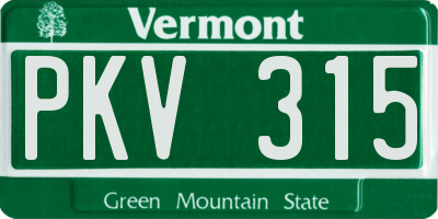 VT license plate PKV315