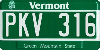 VT license plate PKV316