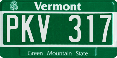 VT license plate PKV317