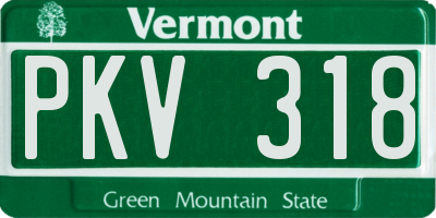 VT license plate PKV318