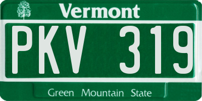 VT license plate PKV319