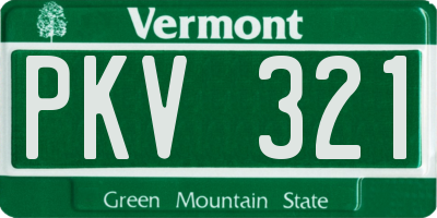 VT license plate PKV321
