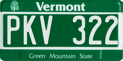 VT license plate PKV322