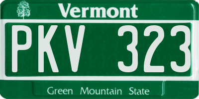 VT license plate PKV323