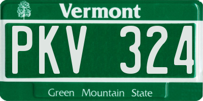 VT license plate PKV324