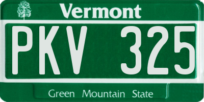 VT license plate PKV325