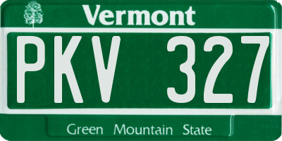 VT license plate PKV327