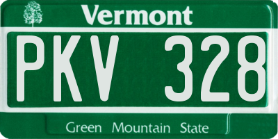 VT license plate PKV328