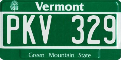 VT license plate PKV329
