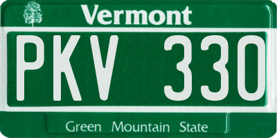 VT license plate PKV330