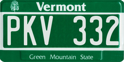 VT license plate PKV332