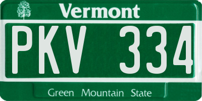 VT license plate PKV334