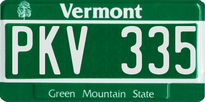 VT license plate PKV335