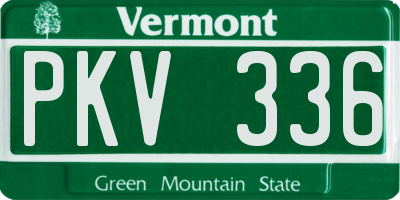 VT license plate PKV336