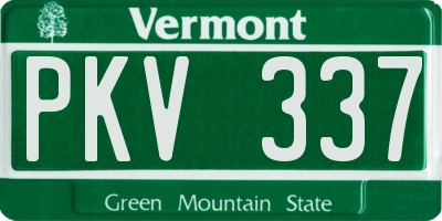 VT license plate PKV337