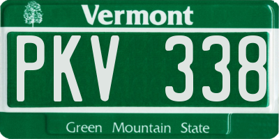 VT license plate PKV338