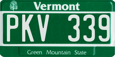 VT license plate PKV339