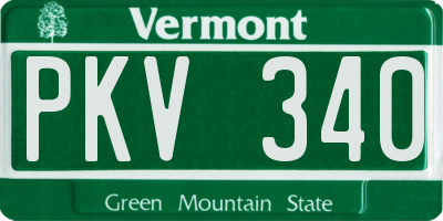 VT license plate PKV340