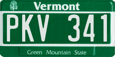 VT license plate PKV341