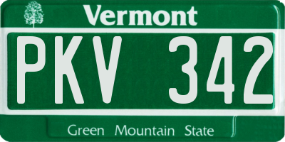 VT license plate PKV342