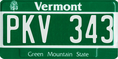 VT license plate PKV343