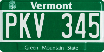 VT license plate PKV345