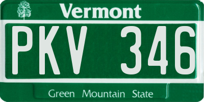 VT license plate PKV346