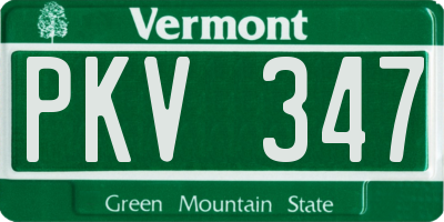 VT license plate PKV347