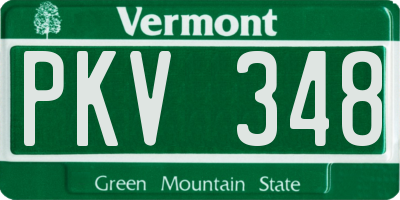 VT license plate PKV348