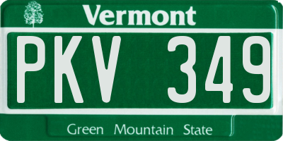 VT license plate PKV349