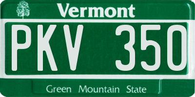 VT license plate PKV350