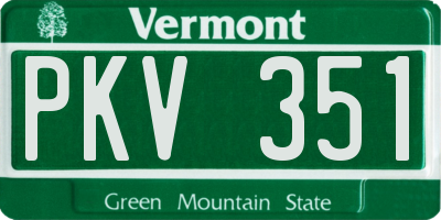VT license plate PKV351