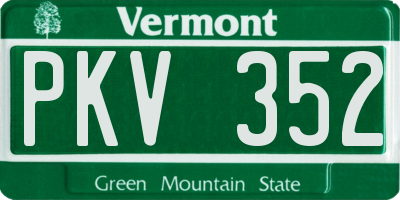 VT license plate PKV352